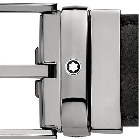 CeintureMontblancCeinture à boucle fer à cheval de 35 mm en cuir noir