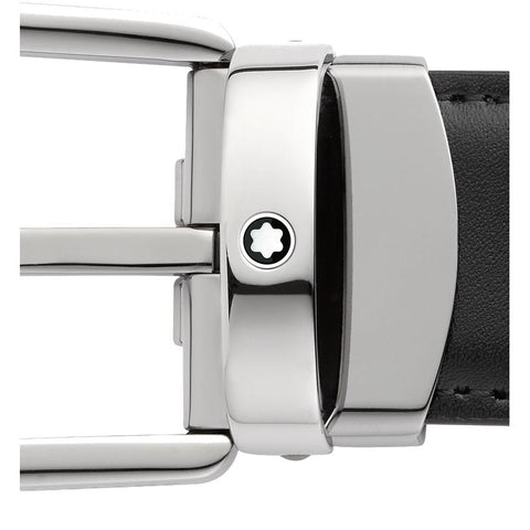 CeintureMontblancCeinture réversible à boucle fer à cheval de 30 mm en cuir noir/marron