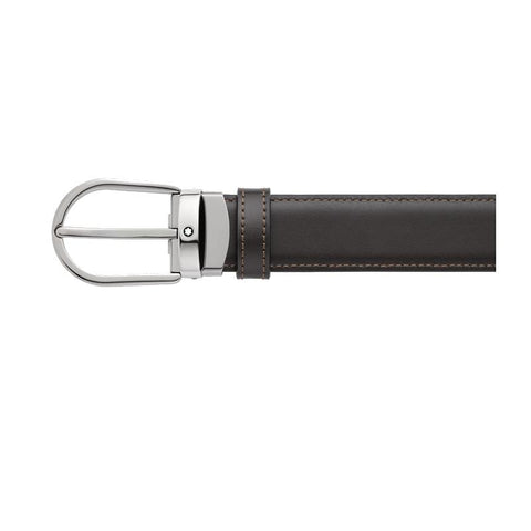 CeintureMontblancCeinture réversible à boucle fer à cheval de 30 mm en cuir noir/marron